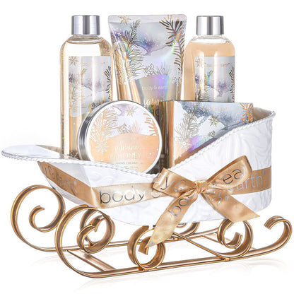 BODY & EARTH 6 tlg. Spa Geschenkset Weihnachtsgeschenke für Frauen mit Honigduft