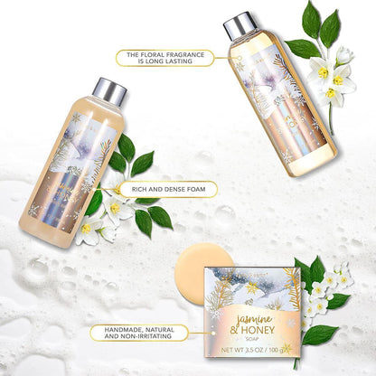 BODY & EARTH 6 tlg. Spa Geschenkset Weihnachtsgeschenke für Frauen mit Honigduft