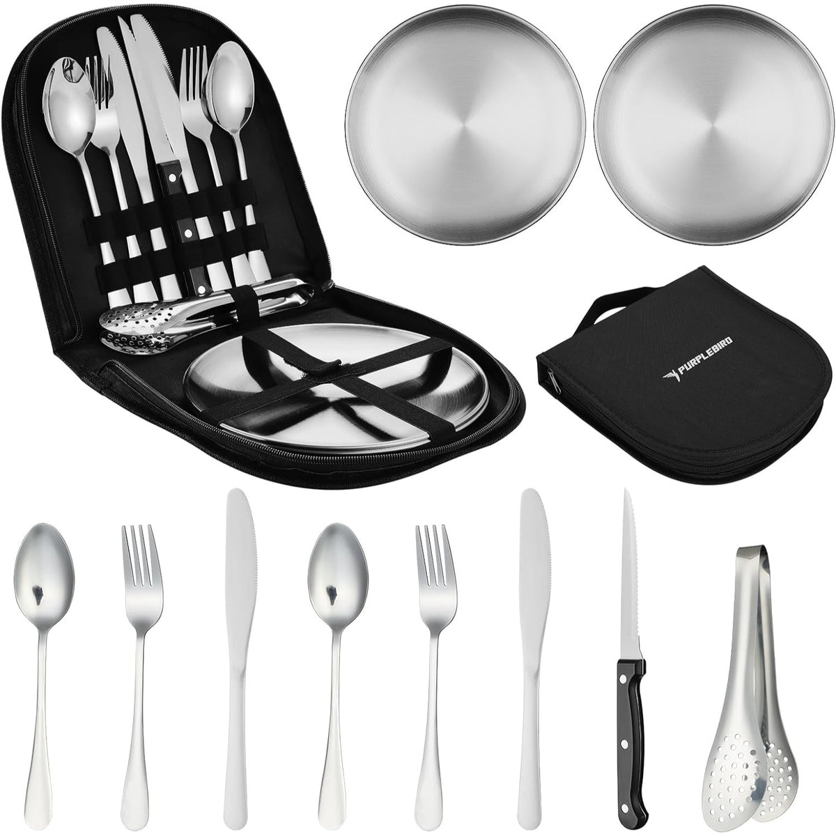 Besteck Set 10 Stück Camping Geschirr für 2 Camping Zubehör