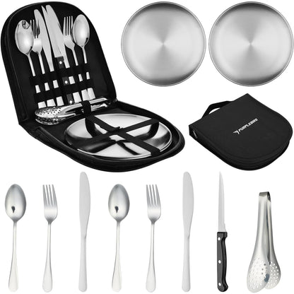 Besteck Set 10 Stück Camping Geschirr für 2 Camping Zubehör