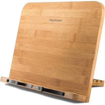Faltbarer Bambus Buchständer 6 Einstellbare Winkel Multifunktional 28x21cm