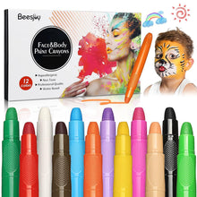 12 Farben Schminkstifte Set Sicher Ungiftig Einfach für Kinderfeste