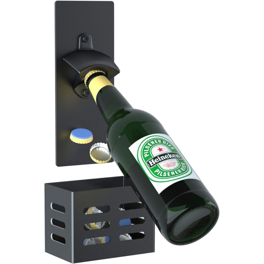 Flaschenöffner Wandmontage Magnet Auffangbehälter Bier Küche Geschenk Männer