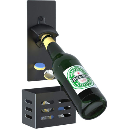 Flaschenöffner Wandmontage Magnet Auffangbehälter Bier Küche Geschenk Männer