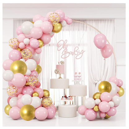 Luftballon Girlande Rosa Gold Babyparty Deko 128 stück