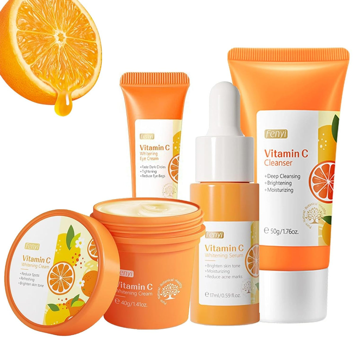 Gesichtspflege Set Vitamin C 4tlg Serum Creme Anti Aging Aufhellung Feuchtigkeit