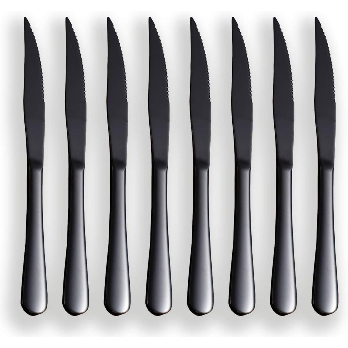 Schwarzes Steakmesser Set 8x Edelstahl Besteck Grill zubehör