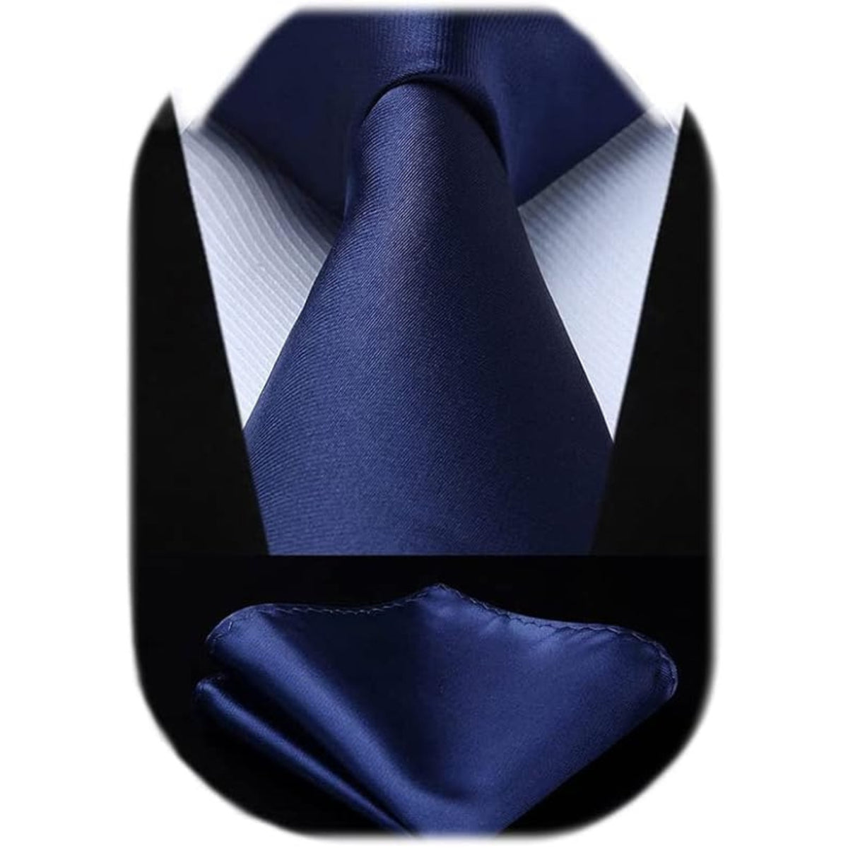 Blau Krawattenset mit Einstecktuch
