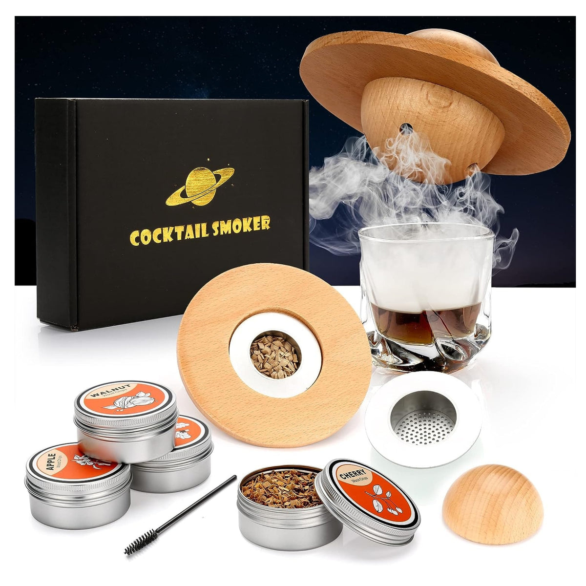 Whiskey Smoker Set Geschenke für Männer mit 4 Holzchips Kit