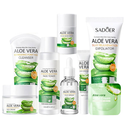 Geschenke für Frauen Aloe Vera Hautpflege Set 8-tlg mit Peeling & Maske
