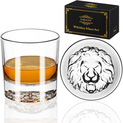 Whisky Gläser Rum Gläser mit Löwenmuster 300ml 2 Stück