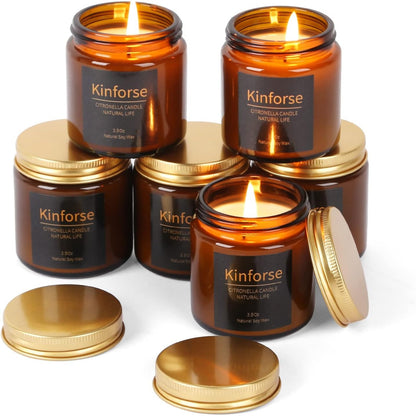 Premium Citronella Duftkerzen geschenkset 6x 100% Sojawachs