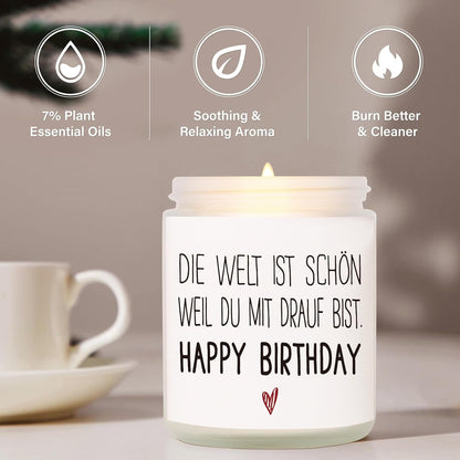 Geschenk für Freundin Duftkerze mit Spruch 100% Sojawachs