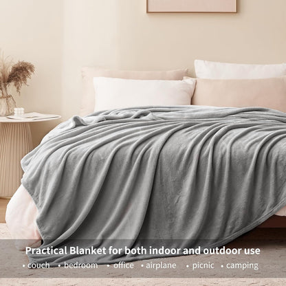 Kuscheldecke flauschig Sofadecke Grau 230x270 cm