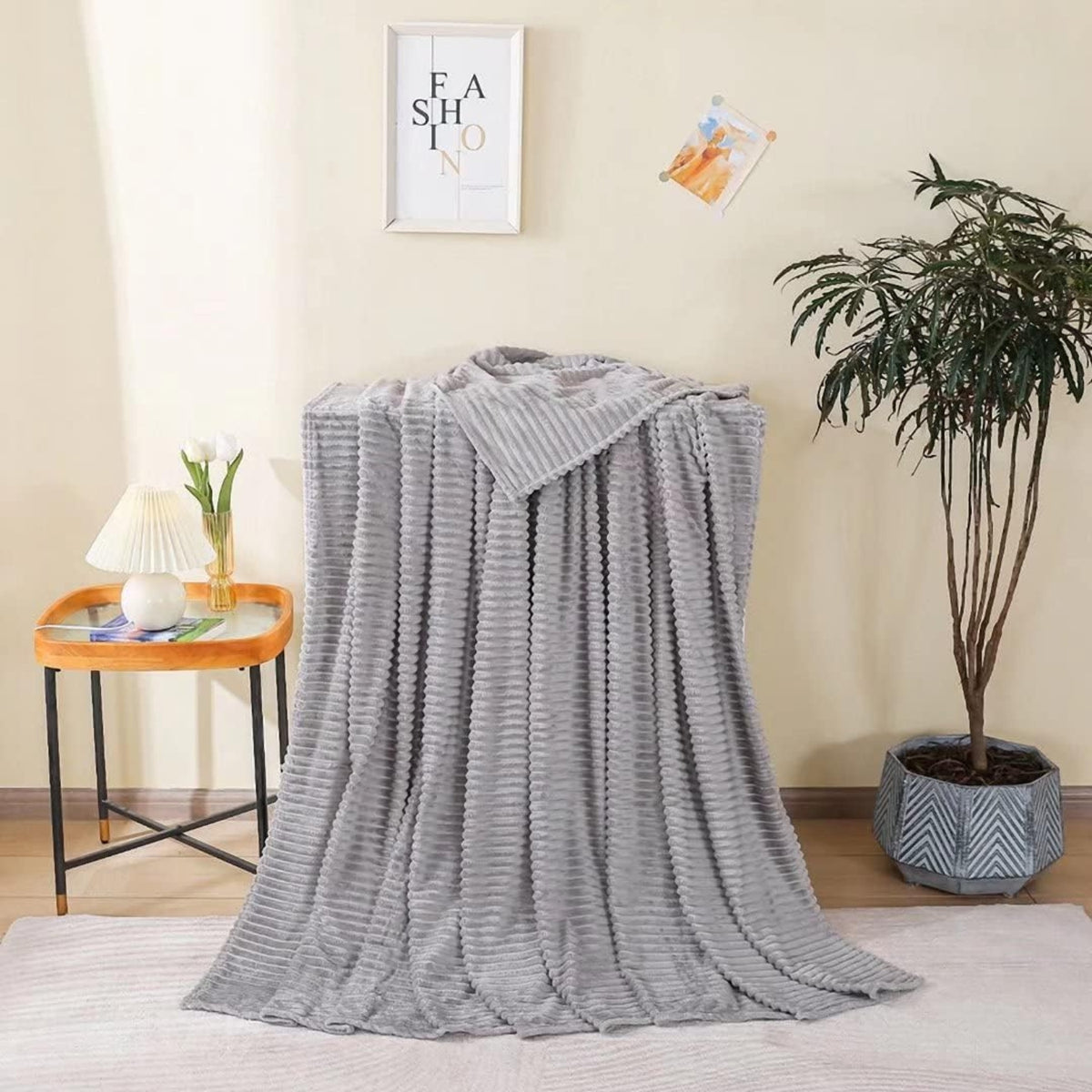 Kuscheldecke 100 x 150 cm Graue Decke Sofadecke