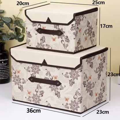 Stoffboxen 4er Set Petunia mit Deckel Faltbar Raumwunder
