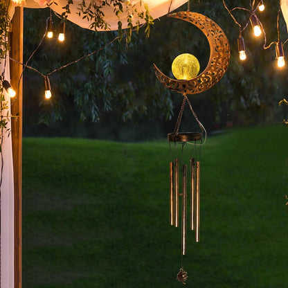 Solar LED Mondkristallkugel Windspiel Langlebig Nachtlicht Garten Terrasse