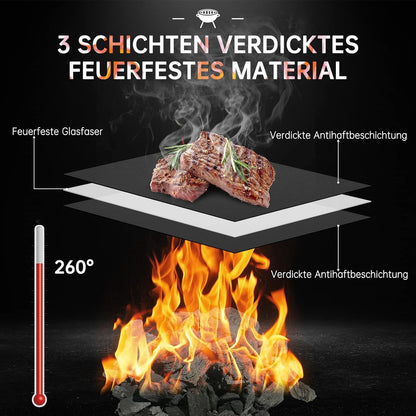 5x Antihaft Grillmatte für Gasgrill 40x32 cm Grill Zubehör