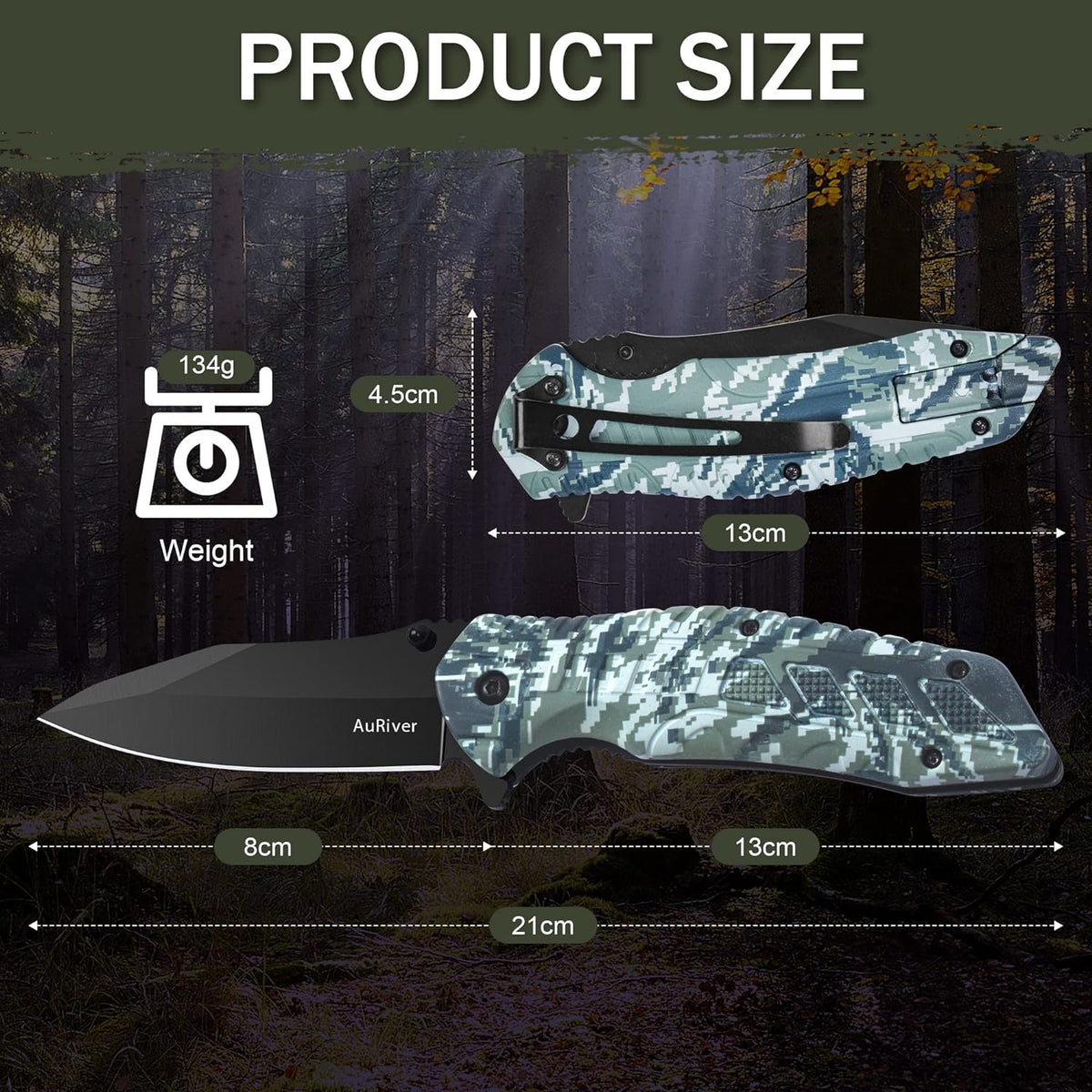 Taschenmesser Militärmesser 3 in 1 Klappmesser Tarngrün