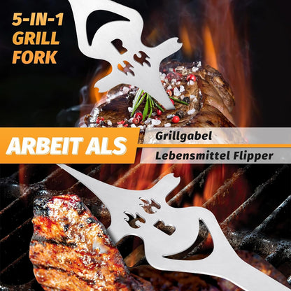 5-in-1 Fleischgabel Grillgabel Grill Geschenke für Männer