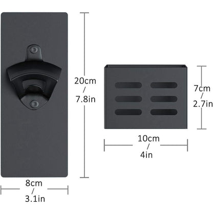 Wand Bierflaschenöffner Magnetisch Auffang Kohlenstoffstahl Geschenk für Männer