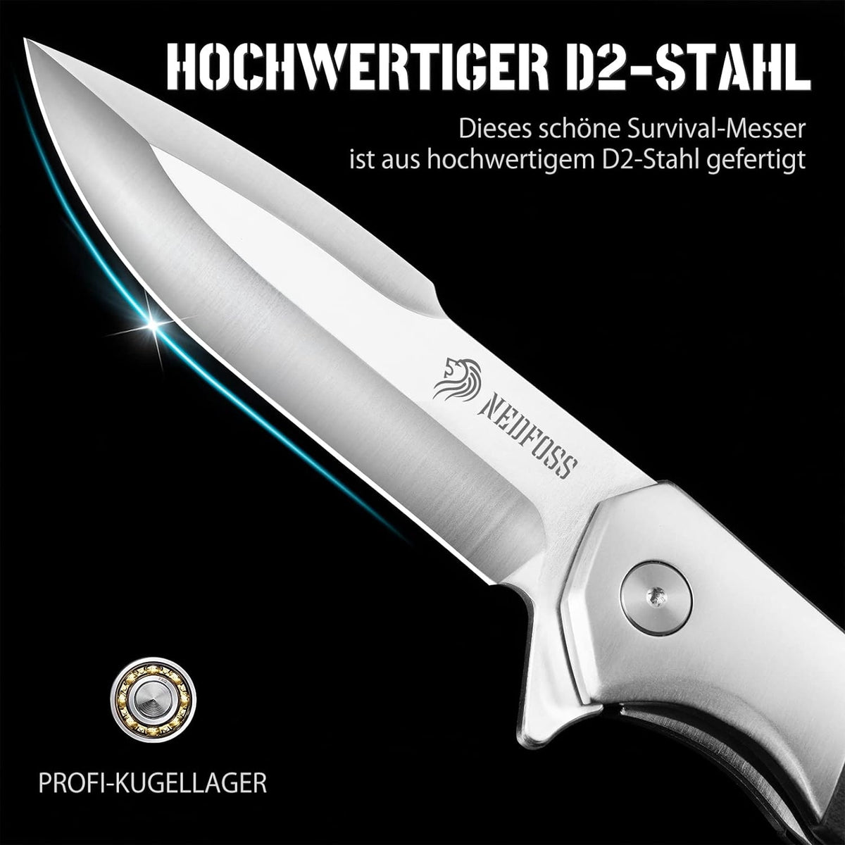 Premium Taschenmesser Klappmesser 23,5cm Einhandmesser