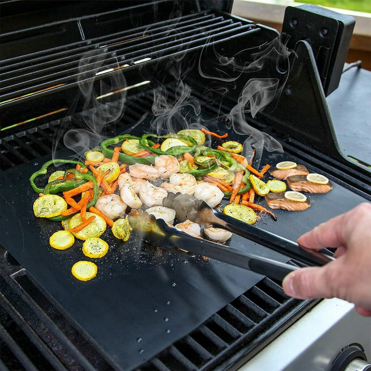 XL Grillmatte für Gasgrill Holzkohle 4er Set 50x40cm Teflon