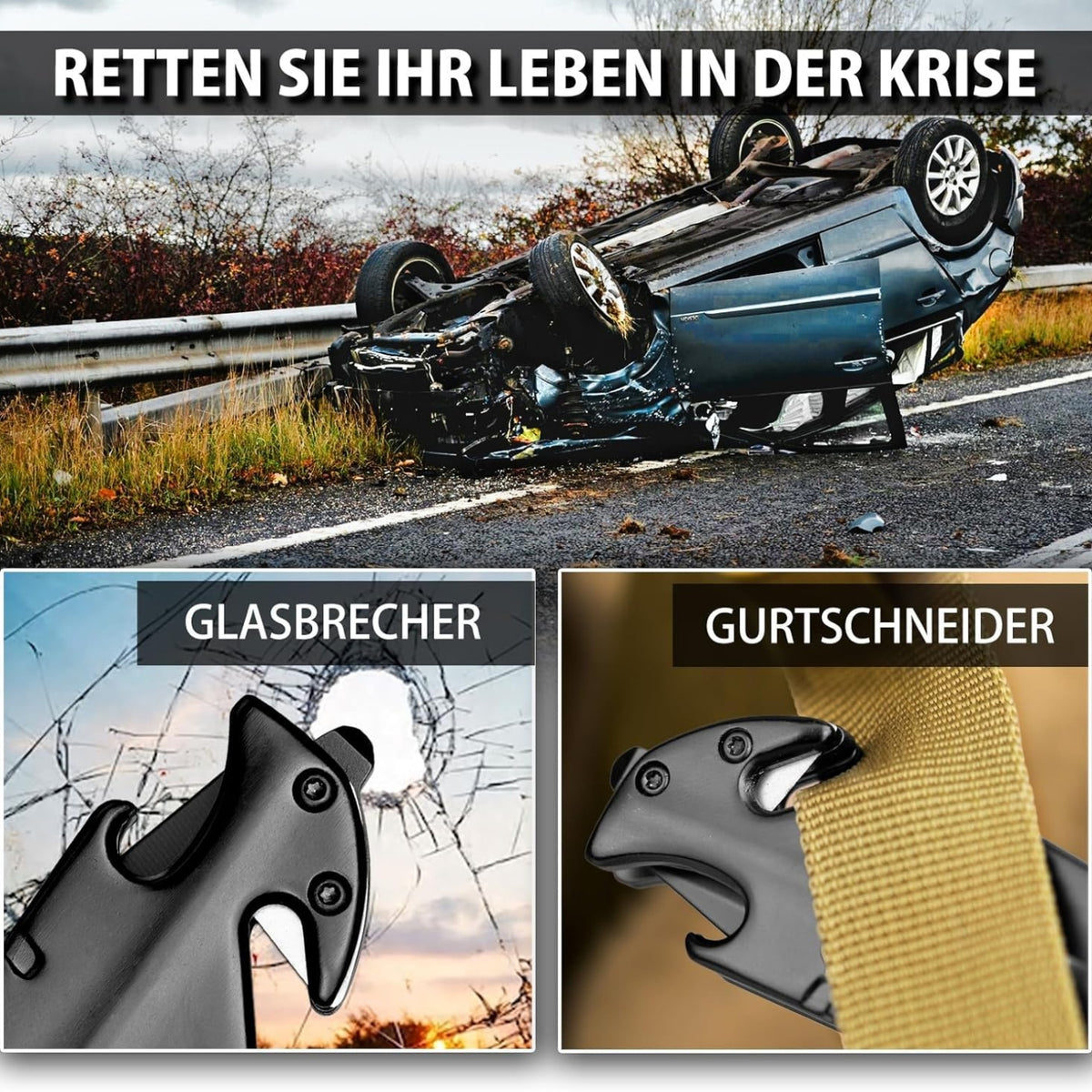 Taschenmesser Einhandmesser Rettungsmesser mit Glasbrecher