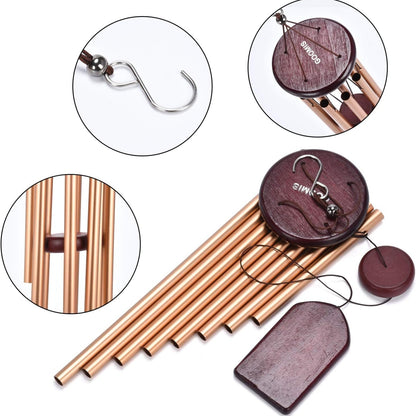 Rosegold Windspiele Metall 8 Rohre für Draußen Garten Harmonischerklang Geschenk