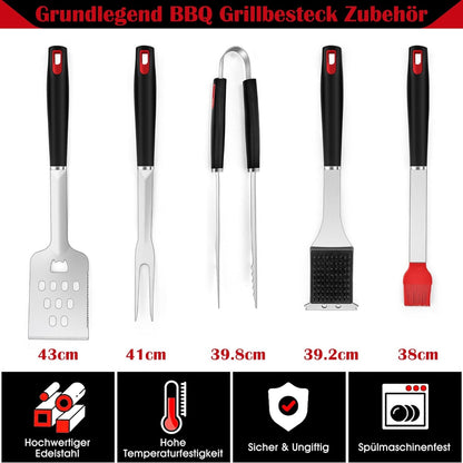 OstalbGriller Premium Grillbesteck Set 13tlg Grill Zubehör