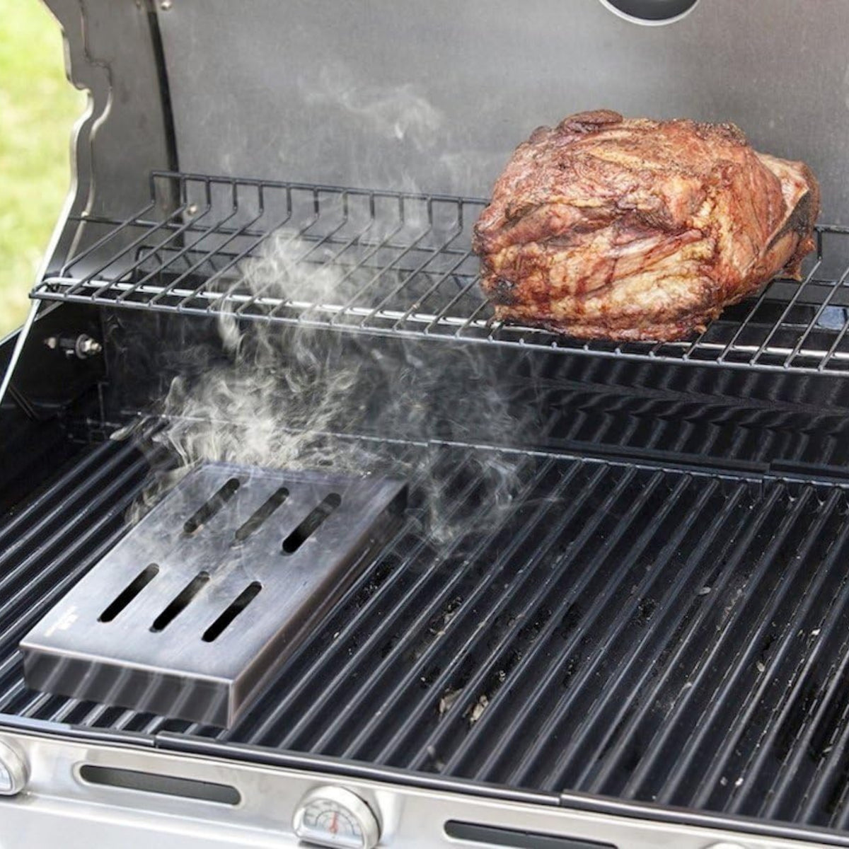Tisch Räucherofen Räucherbox für Gasgrill Edelstahl Smoker
