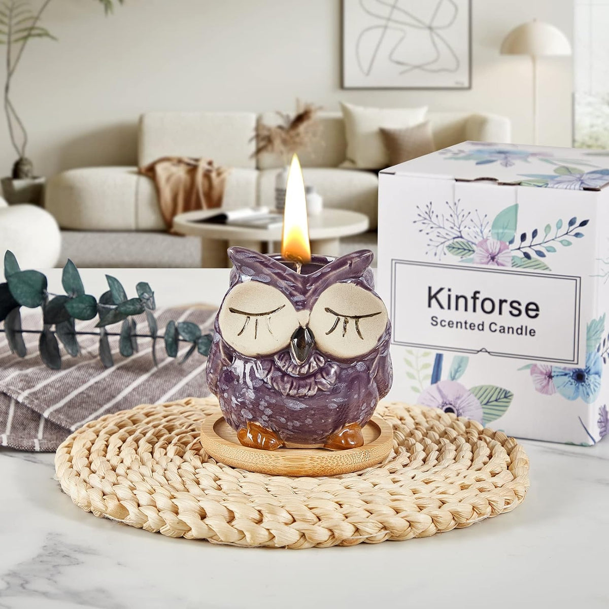 Lavendel Duftkerze in Eulen Form Duftkerzen Geschenkset