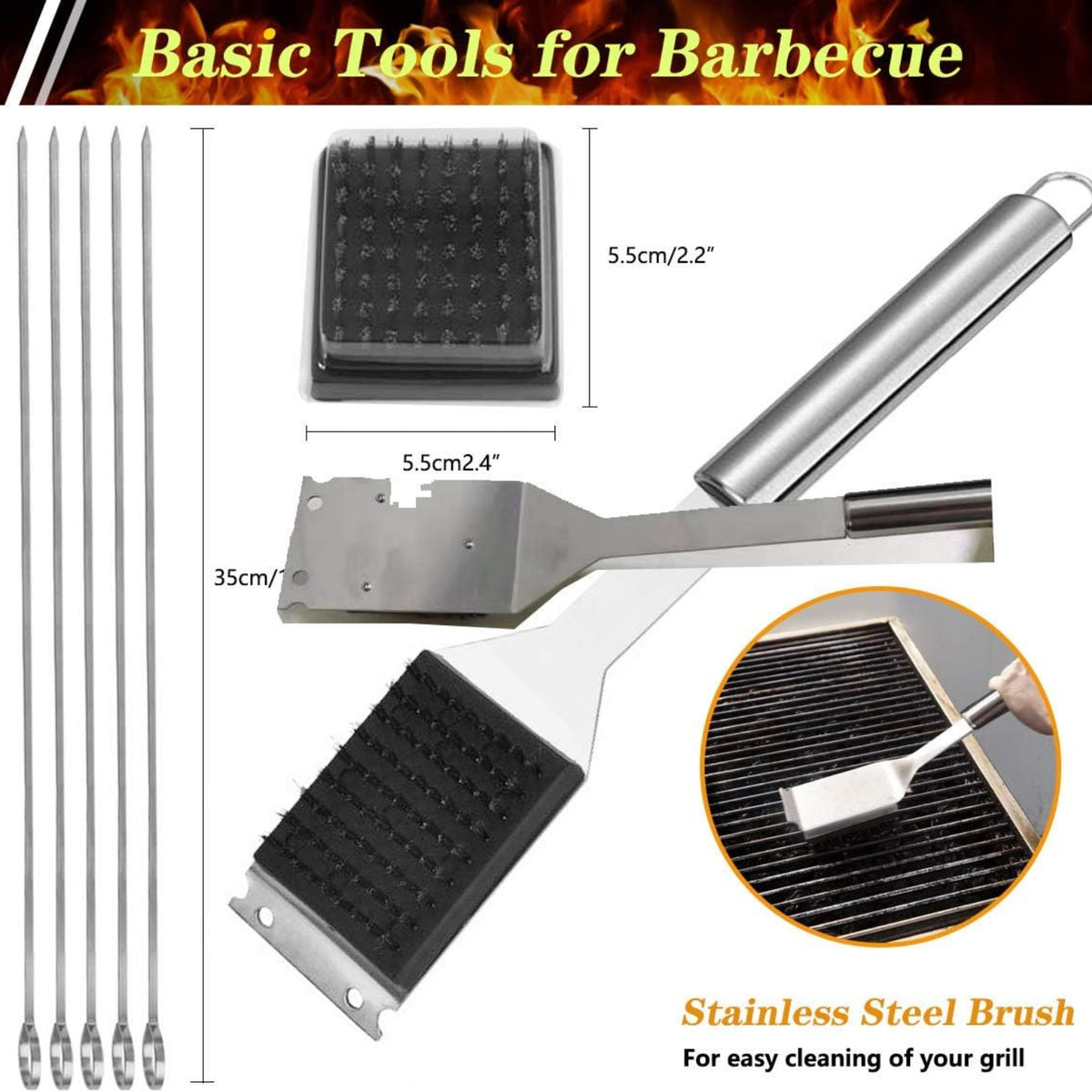 Grillbesteck Set 10 Stück Grillzubehör Männer Geschenk