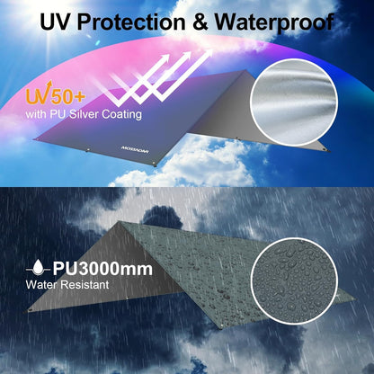 Tarp 3x3 Wasserdicht Grau Sonnensegel Wasserdicht UV 50+