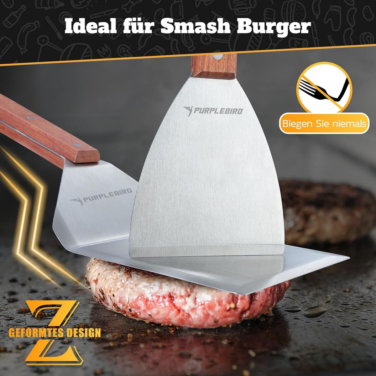 Plancha Set Grillspachtel Grillwender Geschenke für Männer
