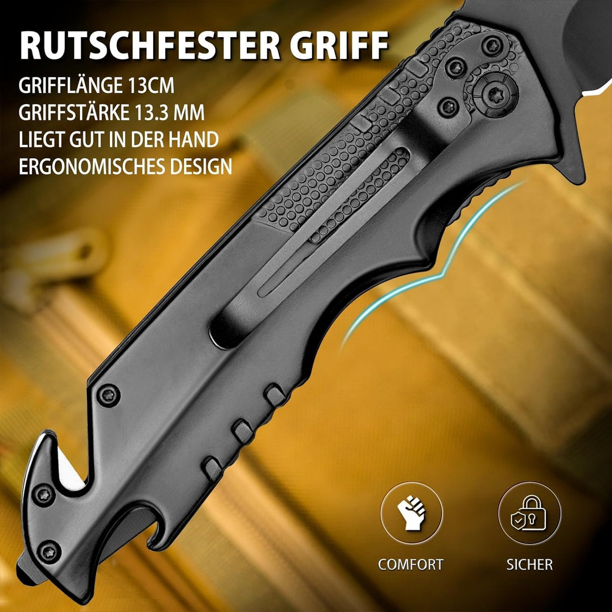 Taschenmesser Einhandmesser Rettungsmesser mit Glasbrecher