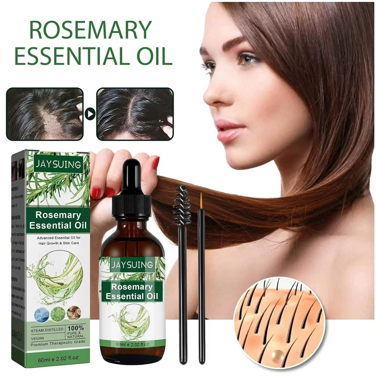 Rosmarinöl 60ML für Haar Haut Augenbrauen Wimpern Nährung Kopfhaut Heilung