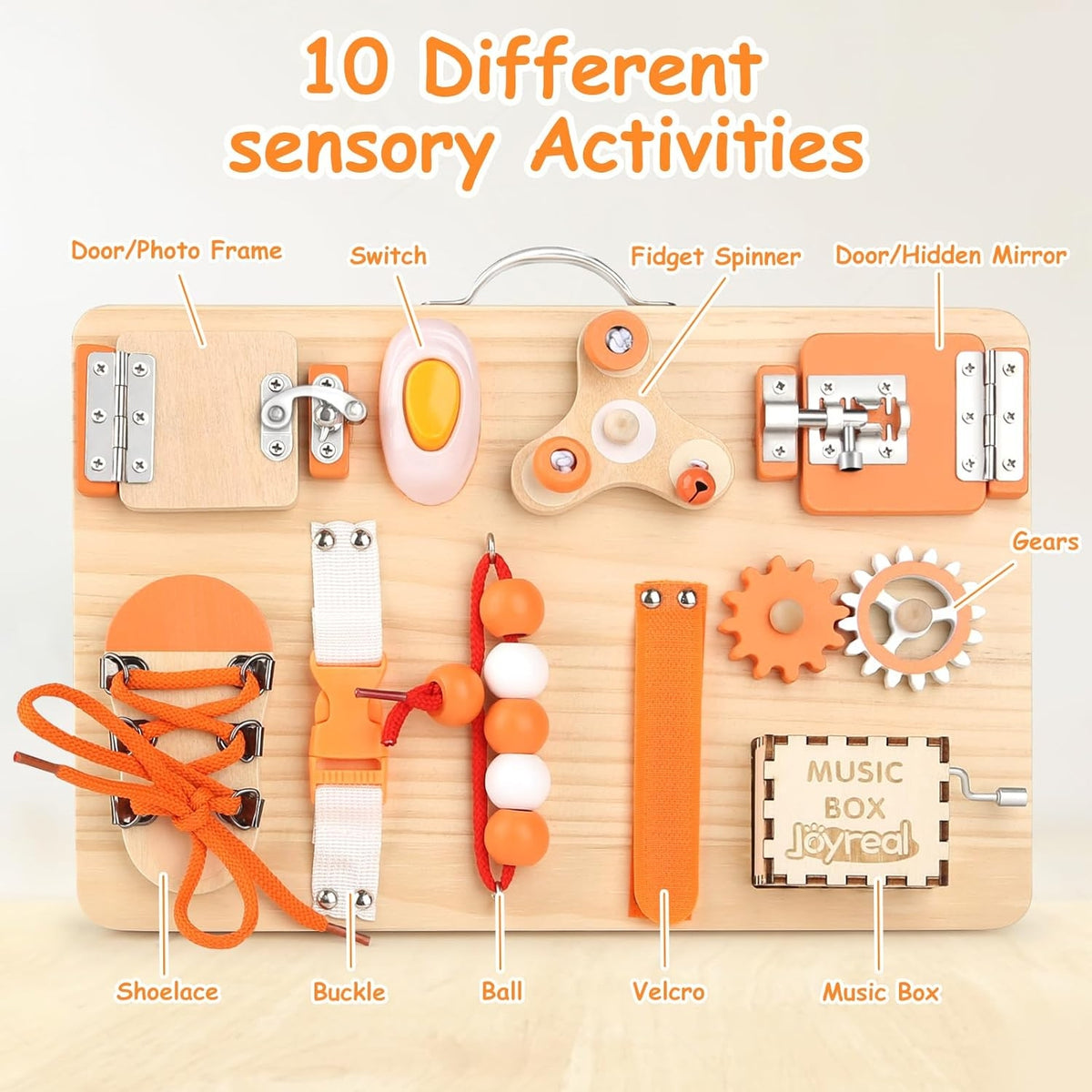 Activity Board Montessori Spielzeug Motorikbrett ab 1 2 3 Jahr Holz Sensorik