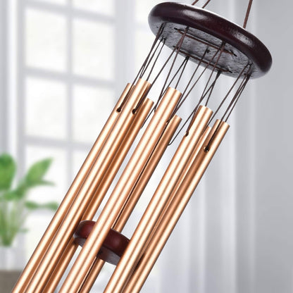8 Rohre Windspiele Rosegold Aluminium für Draußen Garten Balkon Entspannende Klänge