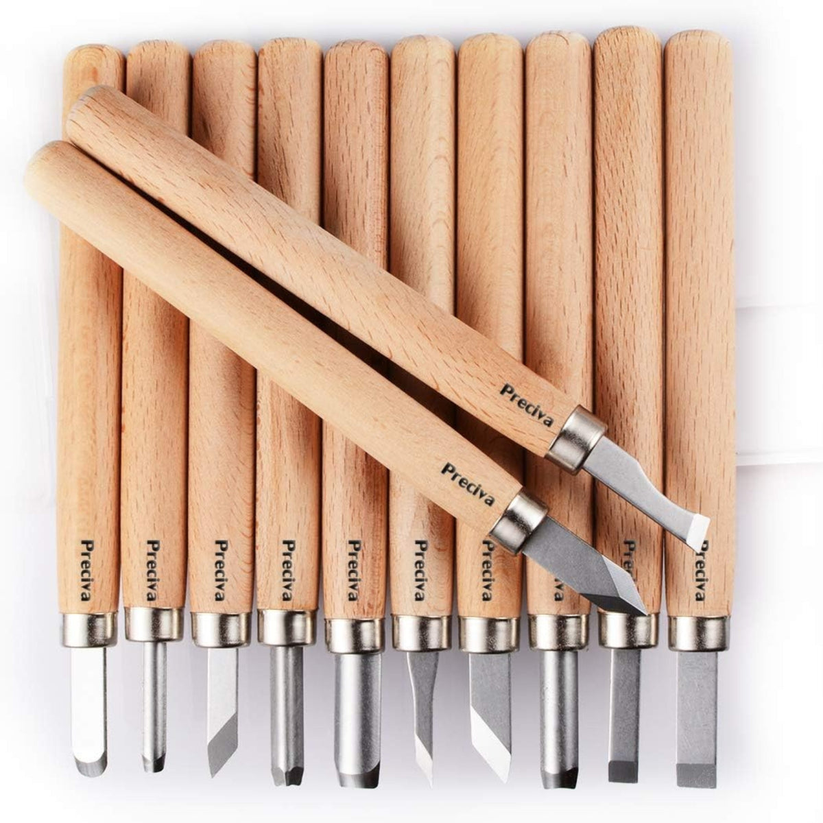 Schnitzwerkzeug 12er Set Holz Schnitzmesser Meißel Holzschnitzerei Messer für Holzplastiken und Wachsbearbeitung DIY Handwerksarbeiten
