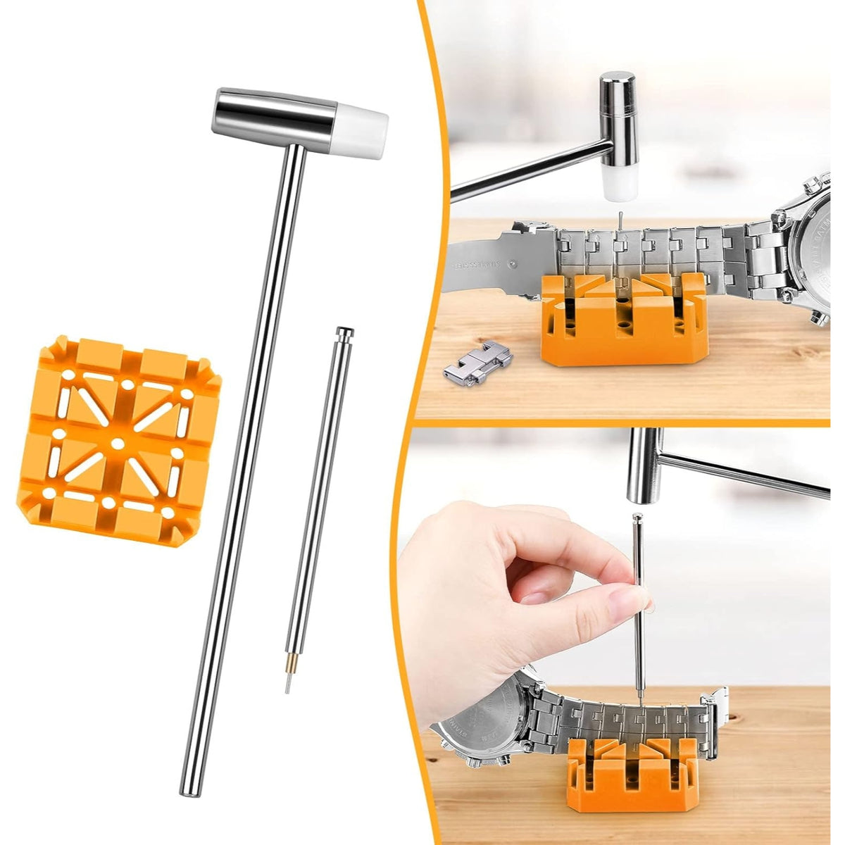 uhren reparatur set uhr Werkzeug Uhrenarmband Werkzeug Set Uhrenwerkzeug zum Einstellen und Ersetzen Werkzeug Stiftausdrücker 20PCS Federstange 13PCS