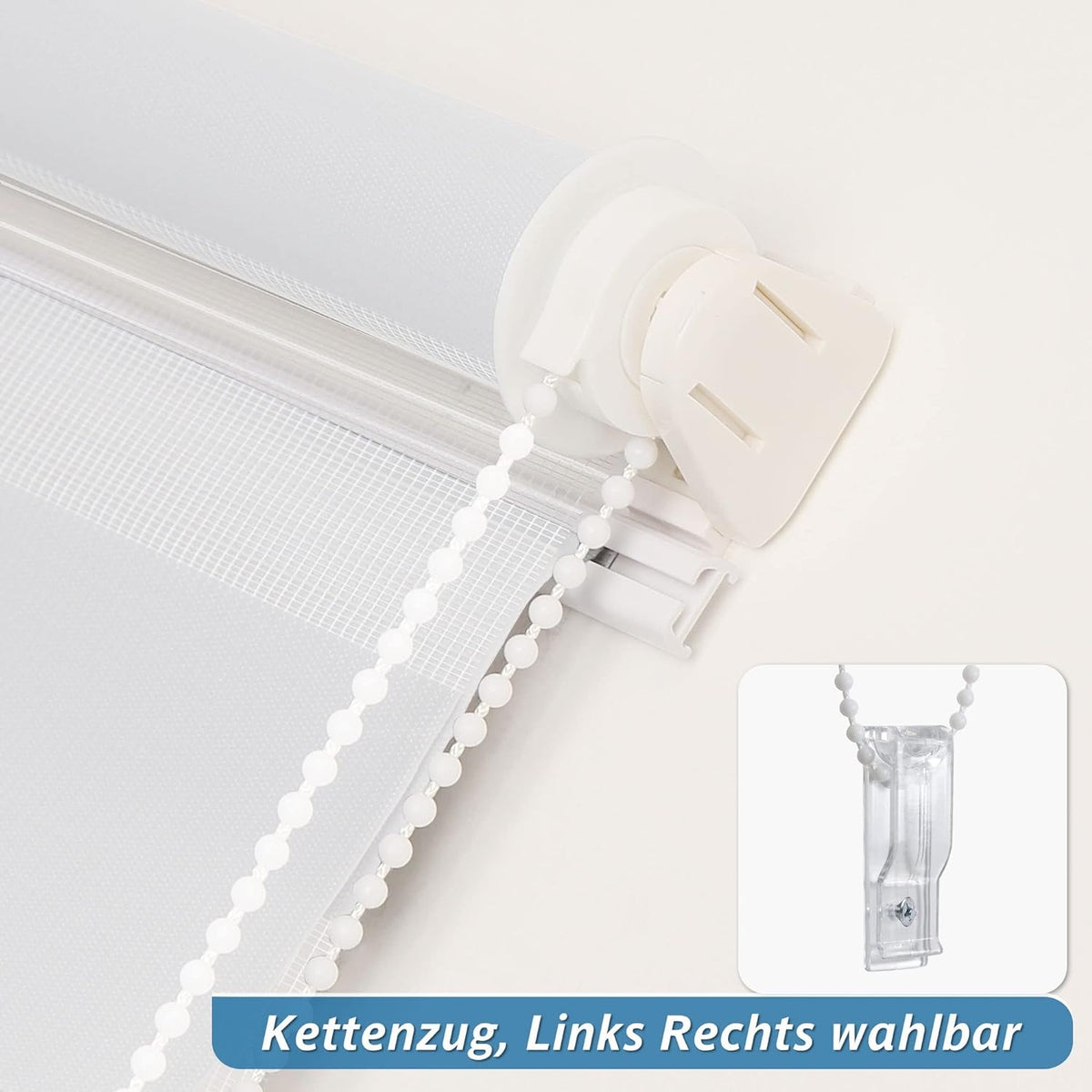 Rollos ohne Bohren Plissee Verdunkelung Doppelrollo Klemmfix ohne Bohren für Fenster lichtdurchlässig und verdunkelnd Wandmontage Sichtschutz 40x130cm