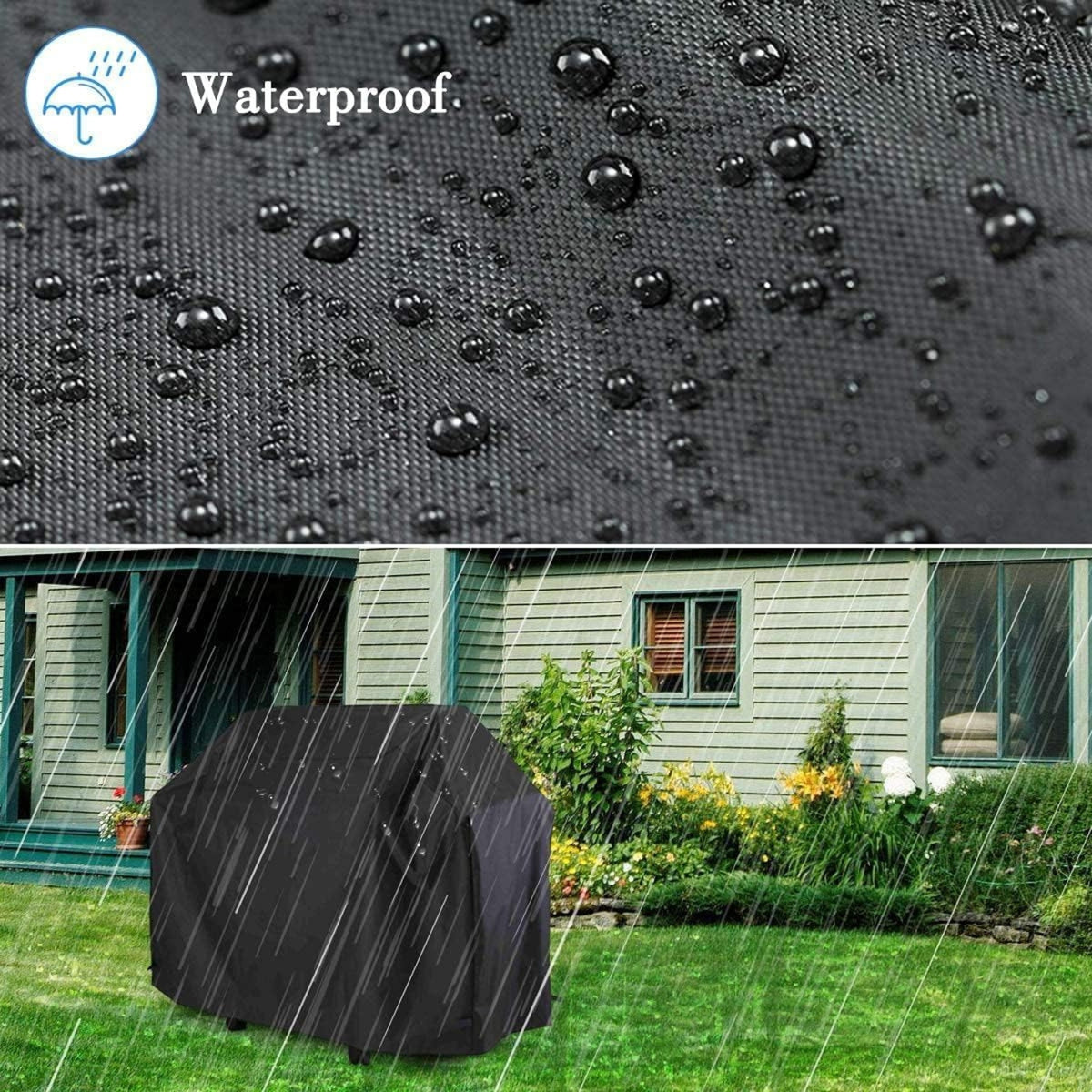 Grillabdeckung Wetterfest 127 x 61 x 117 cm Abdeckplane Wasserdicht 420D Oxford Gasgrill Abdeckplane Wasserdicht Grillschutzhülle Reißfest UV Schutz