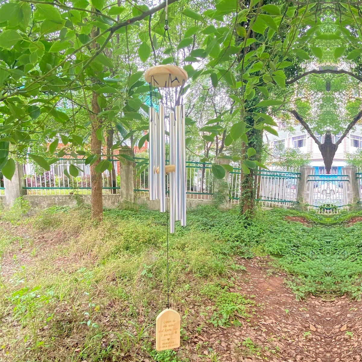 Windspiele für Draußen 6 Aluminiumle Legierung Röhren für Garten Balkon Terrasse Hinterhof Home Decor Silber Beruhigende Klänge Hochwertig