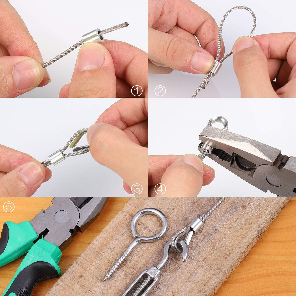 37 Stück Drahtseil 2mm Edelstahl Kabelschloss 30M Ummantelt mit ösen für String Light Suspension Wäscheleine Gardinenseil Kletterpflanzen