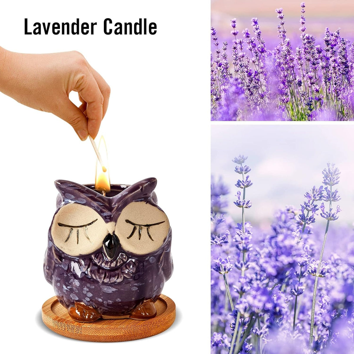 Lavendel Duftkerze in Eulen Form aus 100% Sojawachs 100% Natürlich Duftkerzen Geburtstagsgeschenke Frauengeschenk Duftkerzen Geschenkset frauentag