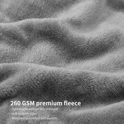 Kuscheldecke flauschig Sofadecke Fleecedecke 230x270 cm Couchdecke Grau Kuschlige Wohndecke Hellgrau Weich als Sofaüberwurf Sofadecke Bett für Winter