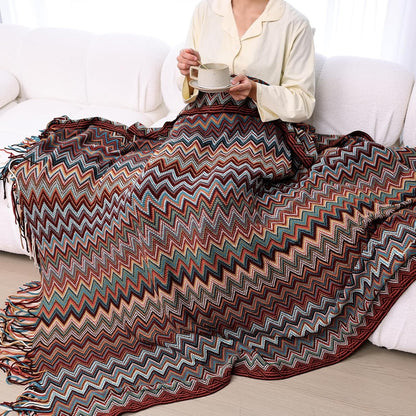 Bohemian Kuscheldecke 260GSM 130x160cm Wärmedecke Mit Fransen flauschige Decke Dekorative Winter Decke Für Heimdekoration Sofadecke Fleecedecke