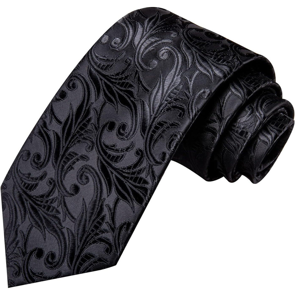 Krawatten Set Geschenke für Männer Schwarze Herren Krawatte Blume Jacquard Seidenkrawatten Einstecktuch Manschettenknöpfe Business Formelle Krawatte