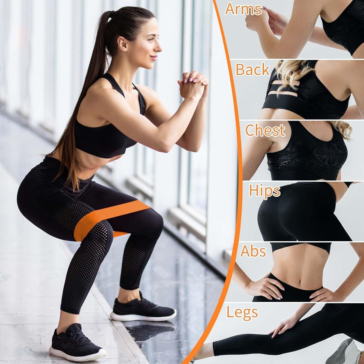 Günstiges Widerstandsbänder Set 5er Set Naturlatex Fitnessband für Männer Frauen Home Gym Workout Yoga Krafttraining Physiotherapie Tragetasche